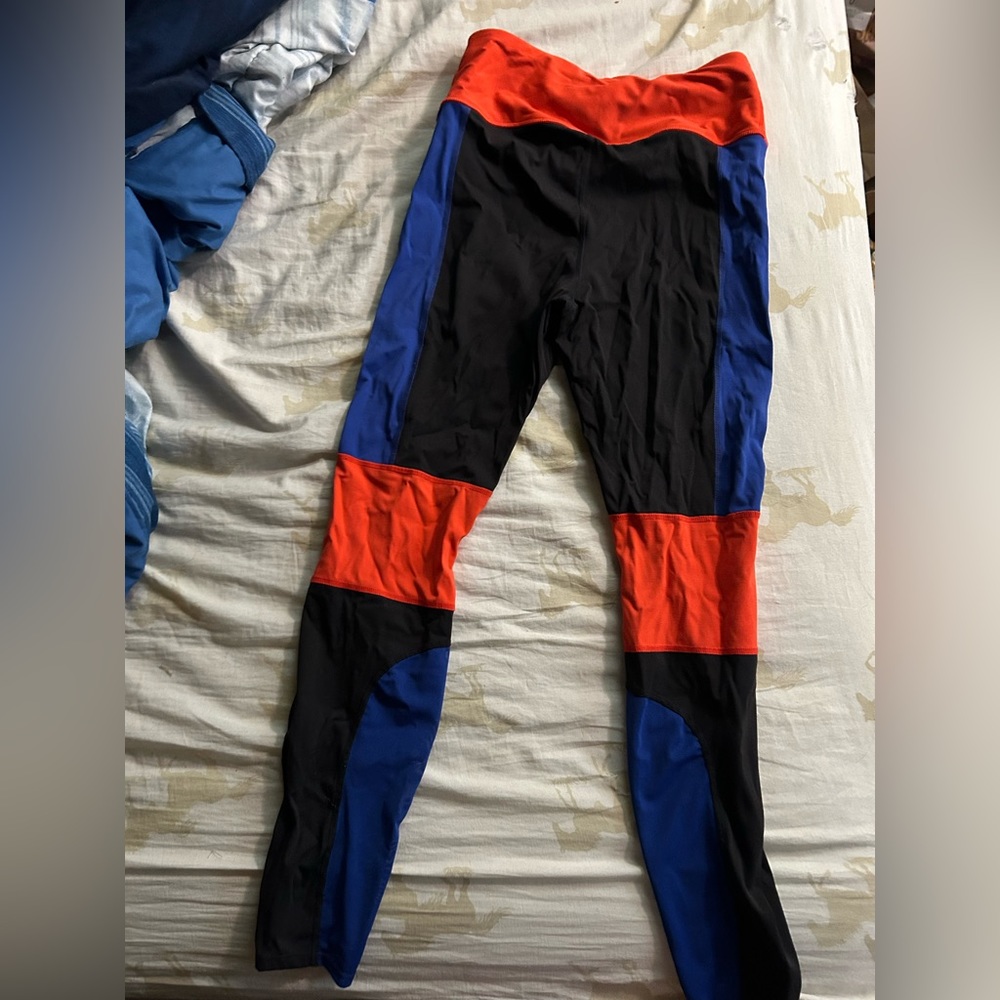 AVIA red, black, blue, and white leggings (Medium 8/10)